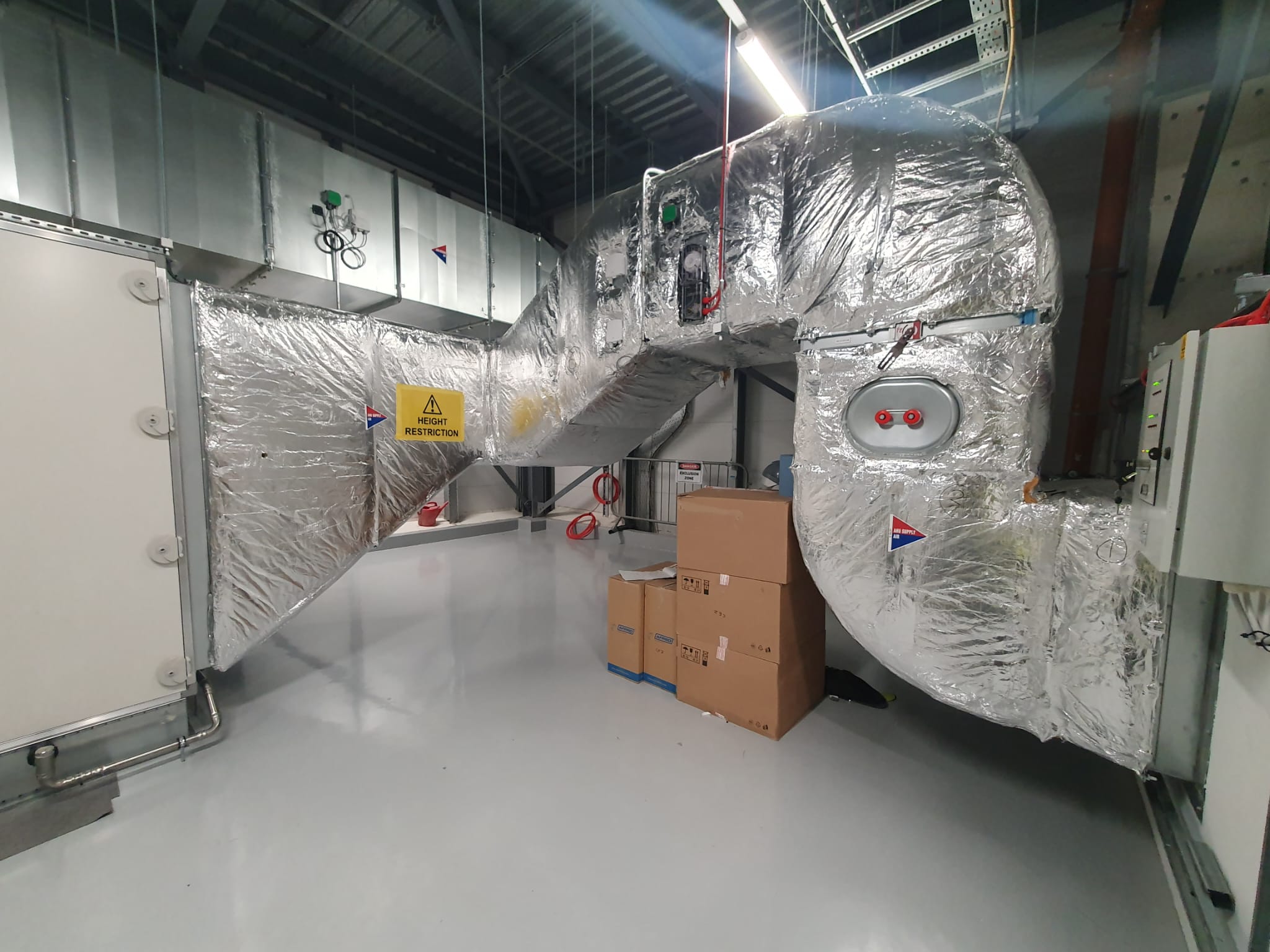 insulated duct in a factory